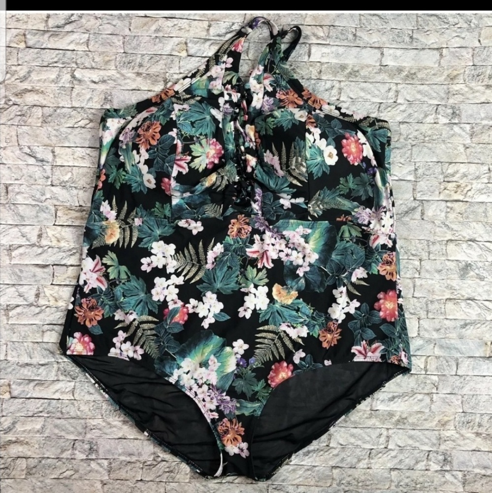 Torrid floral one-piece swimsuit
